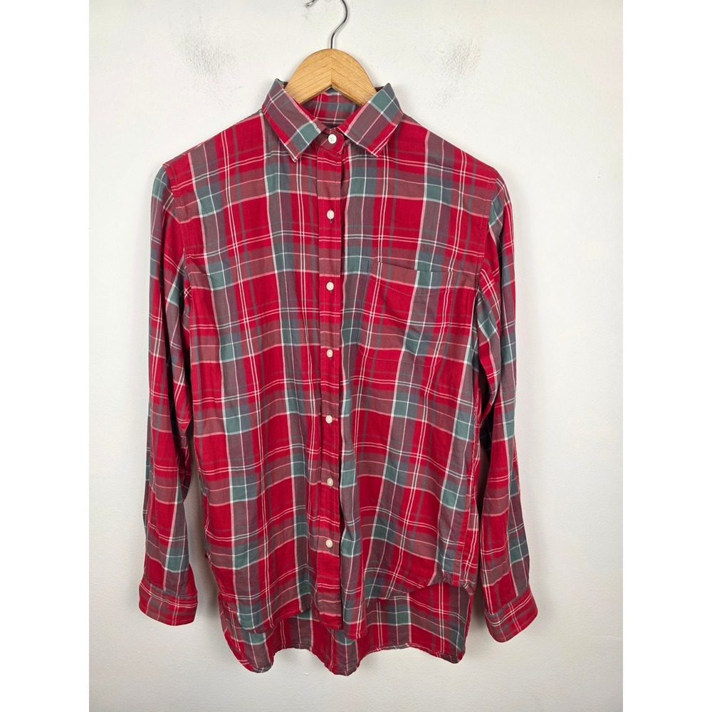Denim & Supply Ralph Lauren RL Boyfriend Plaid Button Down Shirt Red Green S